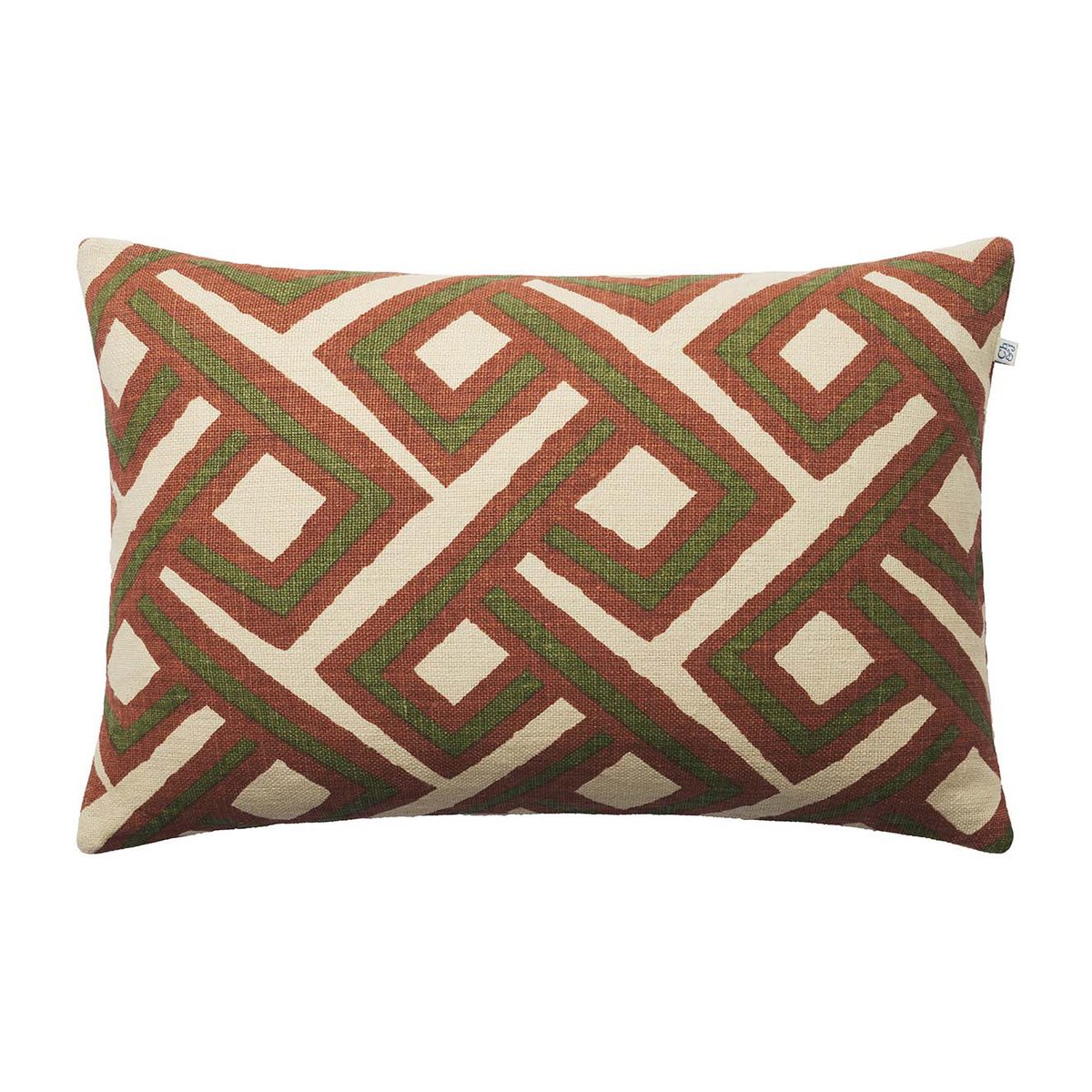 Chhatwal & Jonsson Housse de coussin Lanka 40x60 cm Terre cuite-vert cactus