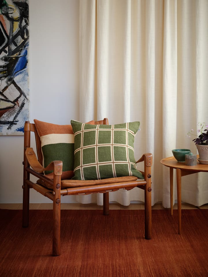 Housse de coussin Manali 50x50 cm, Apricot orange-cactus green Chhatwal & Jonsson