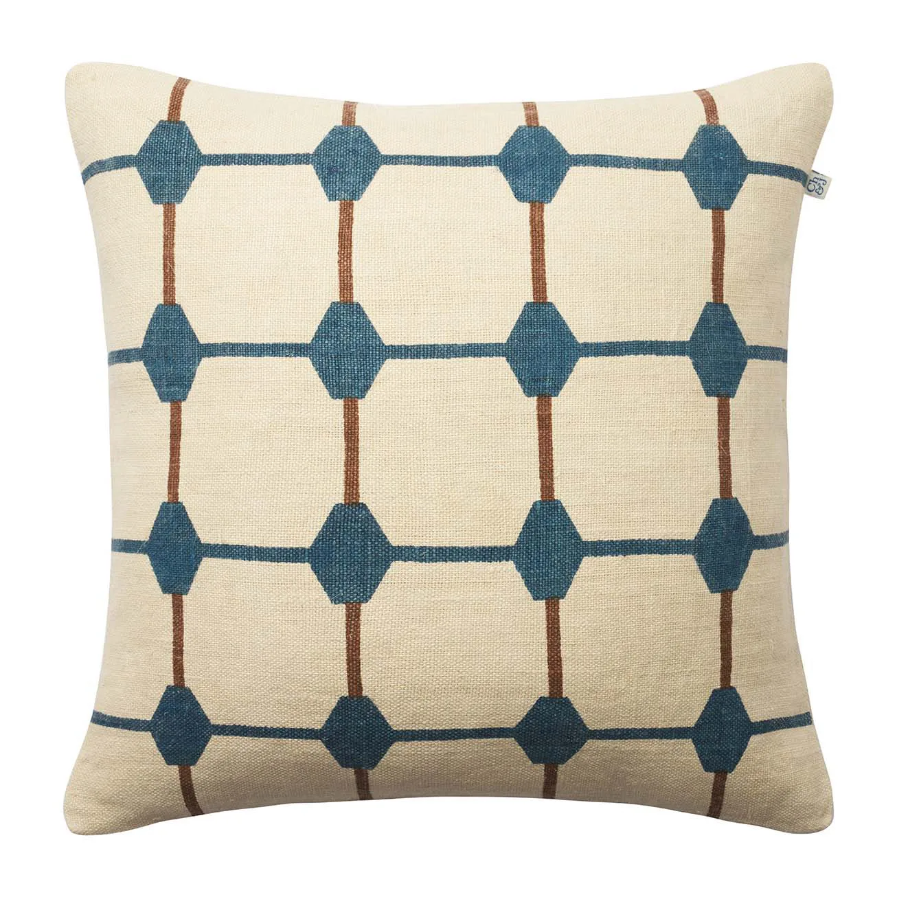 Housse de coussin Rakhi 50x50 cm, Bleu palace-taupe Chhatwal & Jonsson