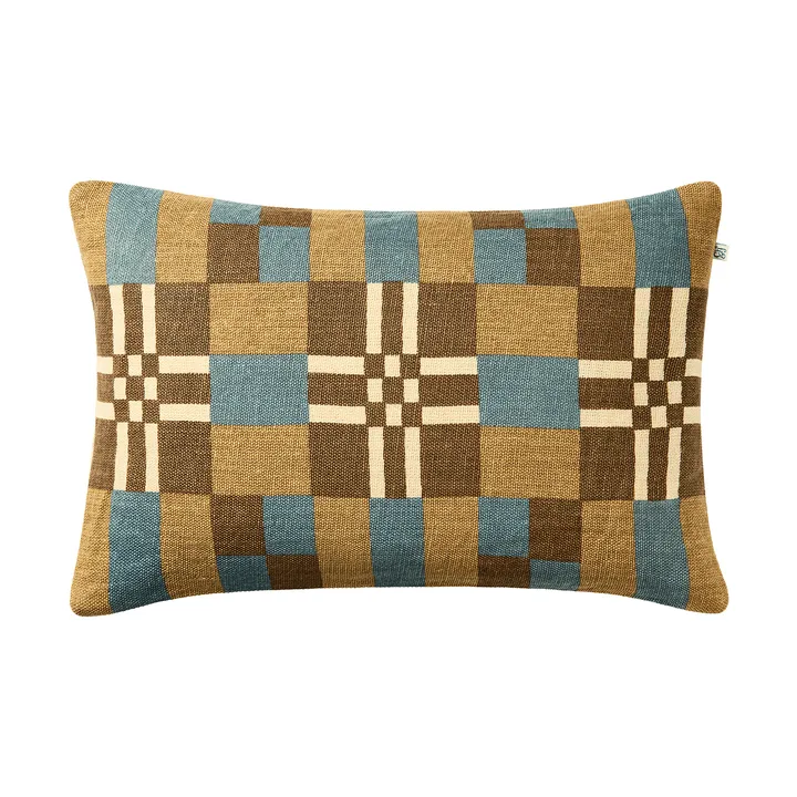 Housse de coussin Ravi - Khaki-Heaven Blue-Taupe, 40x60 cm - Chhatwal & Jonsson