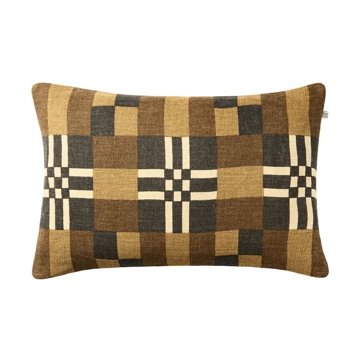 Housse de coussin Ravi - Taupe-Khaki-Dark Brown, 40x60 cm - Chhatwal & Jonsson
