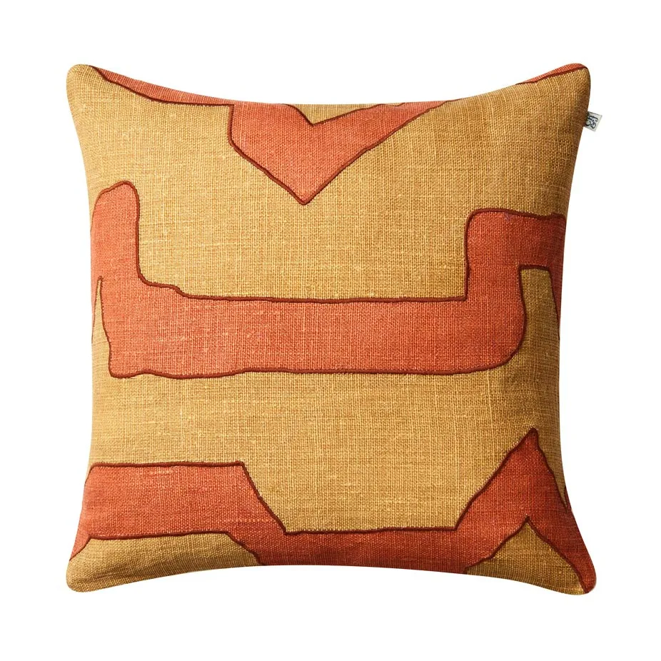 Housse de coussin Sikkim 50x50 cm, Apricot orange-khaki Chhatwal & Jonsson