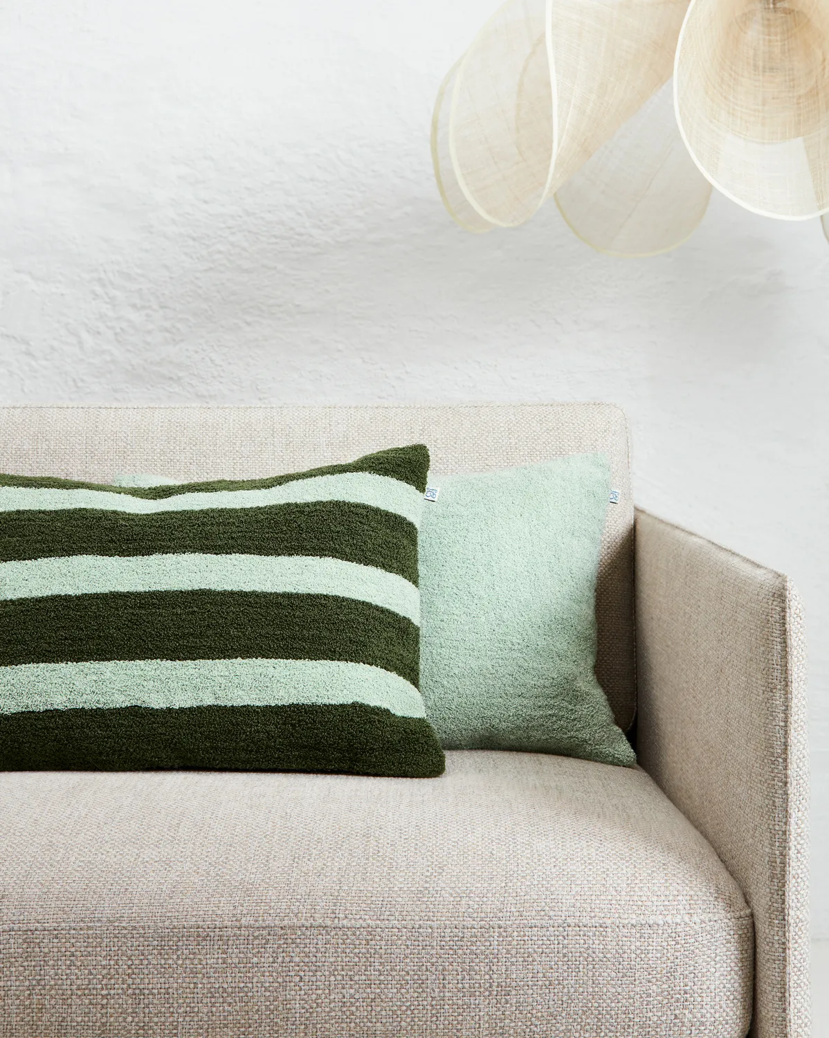 Housse de coussin Stripe linen boucle 40x60 cm, Cactus green-aqua Chhatwal & Jonsson