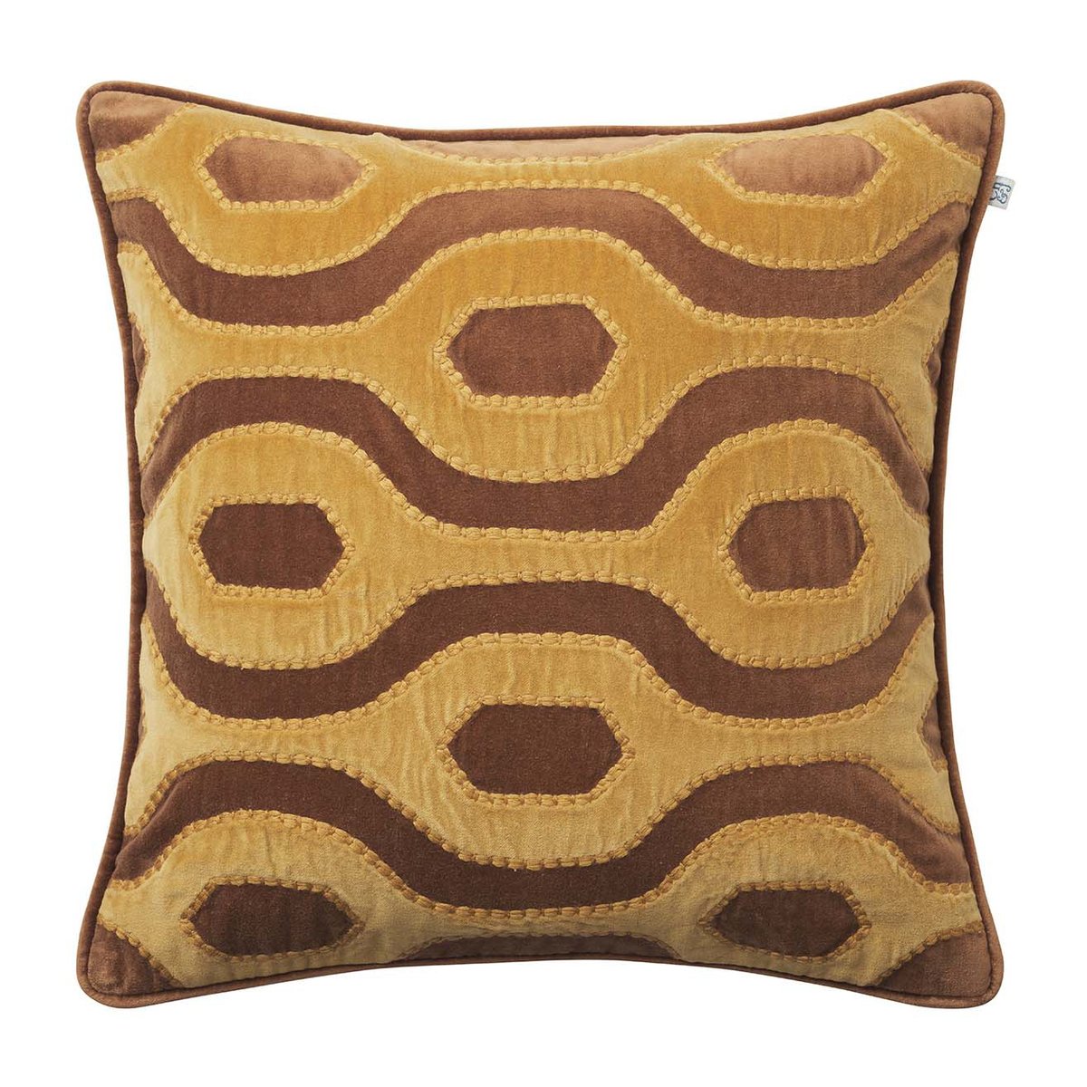 Chhatwal & Jonsson Housse de coussin Varanasi 50x50 cm Cognac-jaune masala