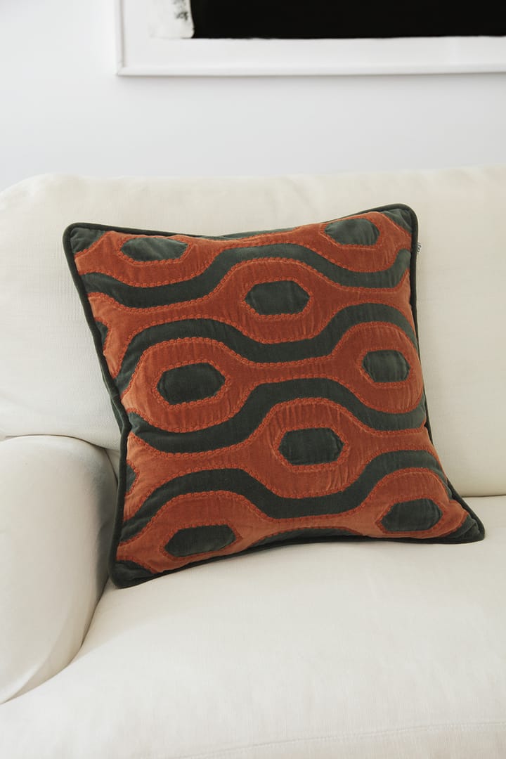 Housse de coussin Varanasi 50x50 cm, Vert forêt-terre cuite Chhatwal & Jonsson
