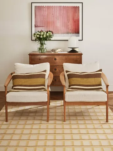 Housse de coussin Vera - Masala Yellow-Taupe, 40x60 cm - Chhatwal & Jonsson