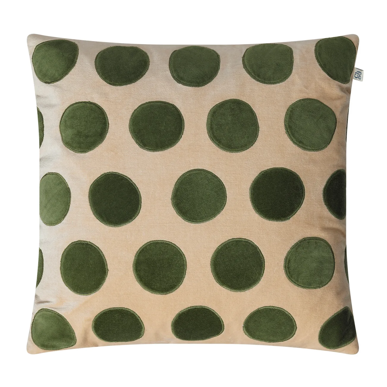 Taie Circle 50x50 cm, Beige-cactus green Chhatwal & Jonsson