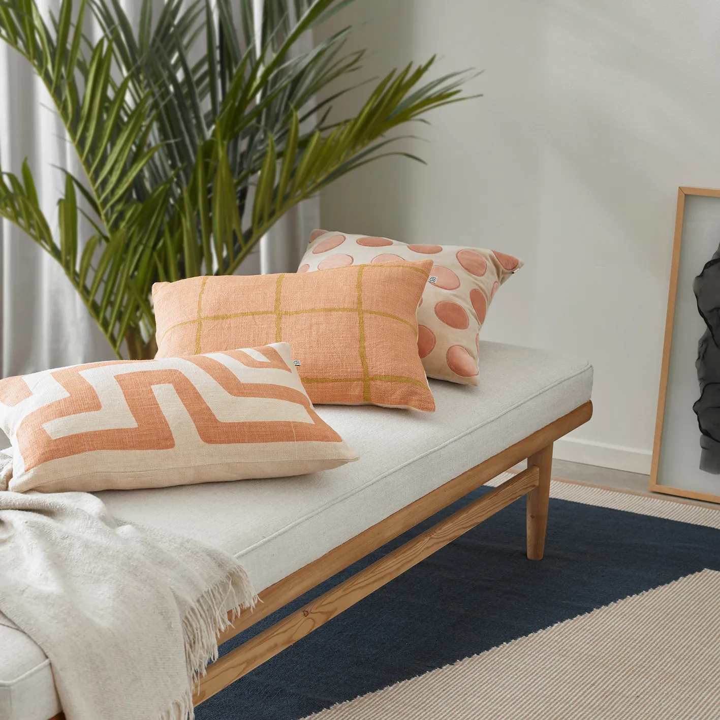 Taie Circle 50x50 cm, Beige-rose Chhatwal & Jonsson