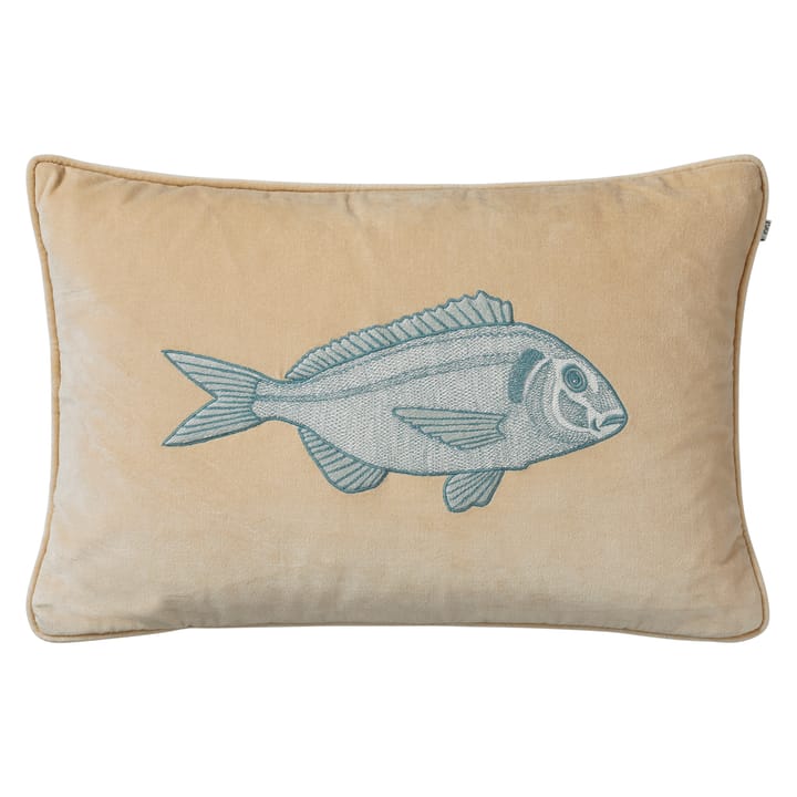 Taie Embroidered Carp 40x60 cm - Beige-heaven blue - Chhatwal & Jonsson
