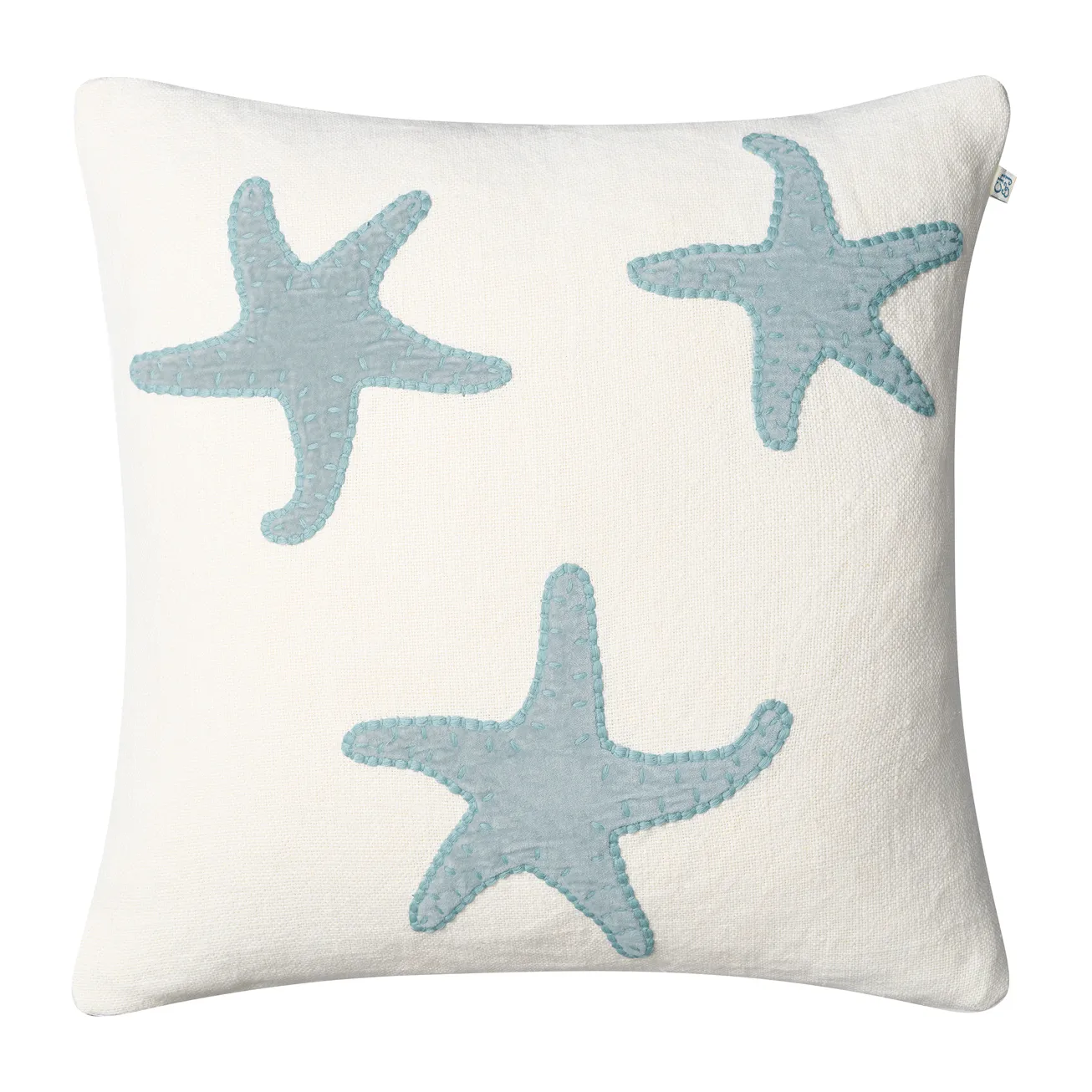 Taie Star Fish 50x50 cm, Off white-aqua Chhatwal & Jonsson