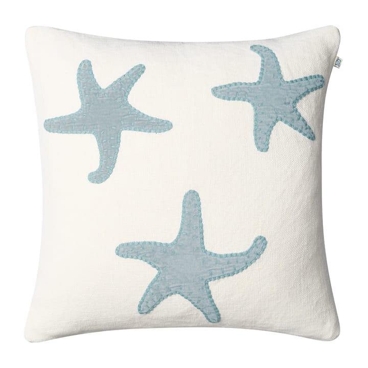 Taie Star Fish 50x50 cm - Off white-aqua - Chhatwal & Jonsson