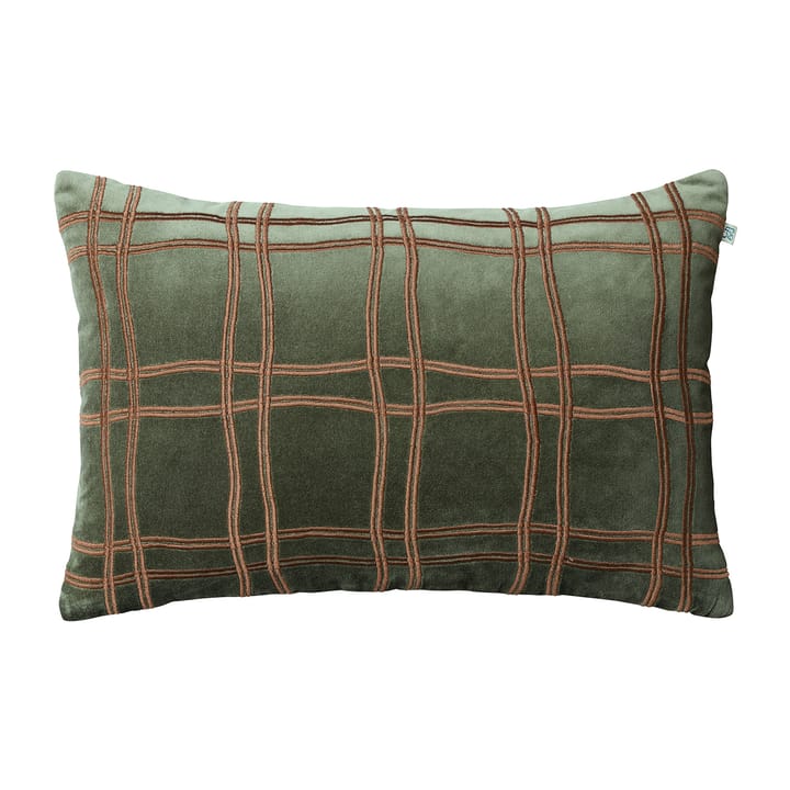 Taie Tattersall 40x60 cm - Forest green-cognac - Chhatwal & Jonsson