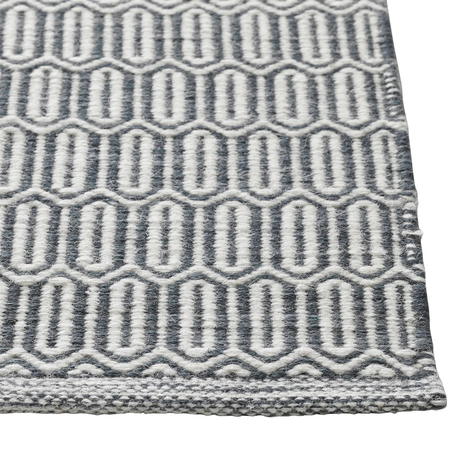 Tapis en laine Mohini 80x250 cm, Bleu Chhatwal & Jonsson