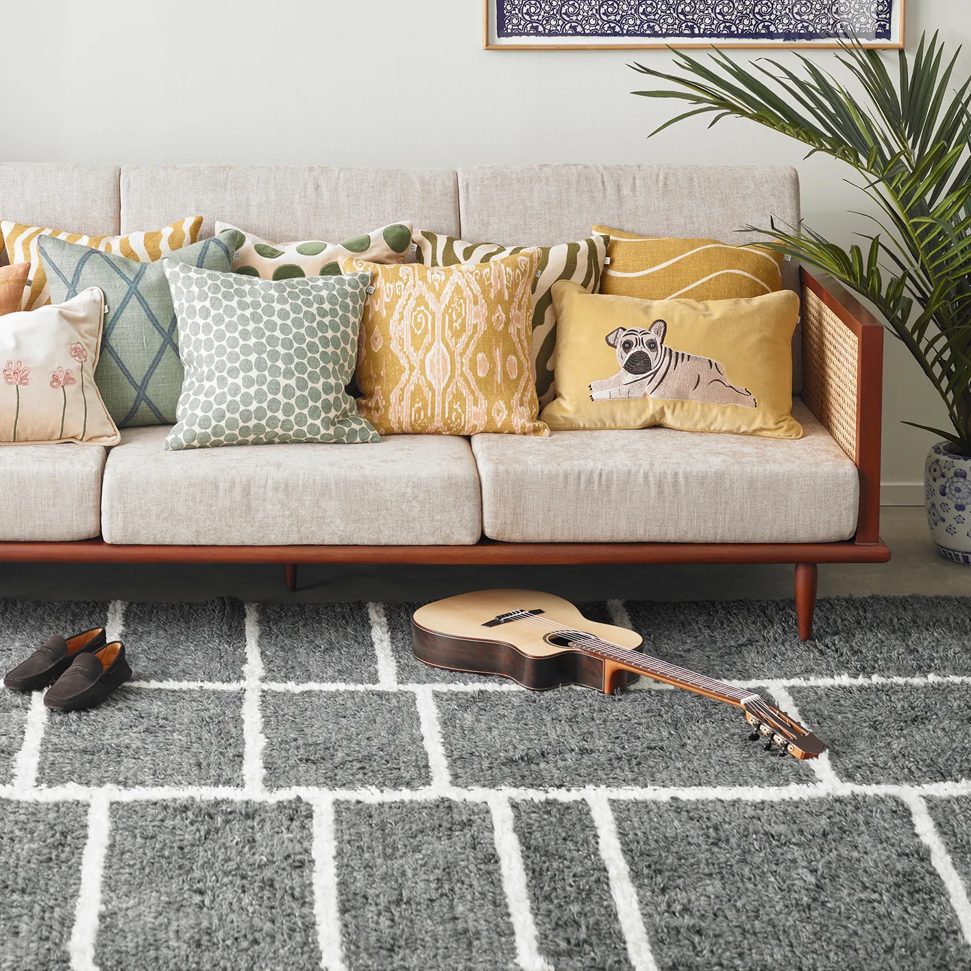 Tapis en laine Sita 180x270 cm, Grey melange-white Chhatwal & Jonsson