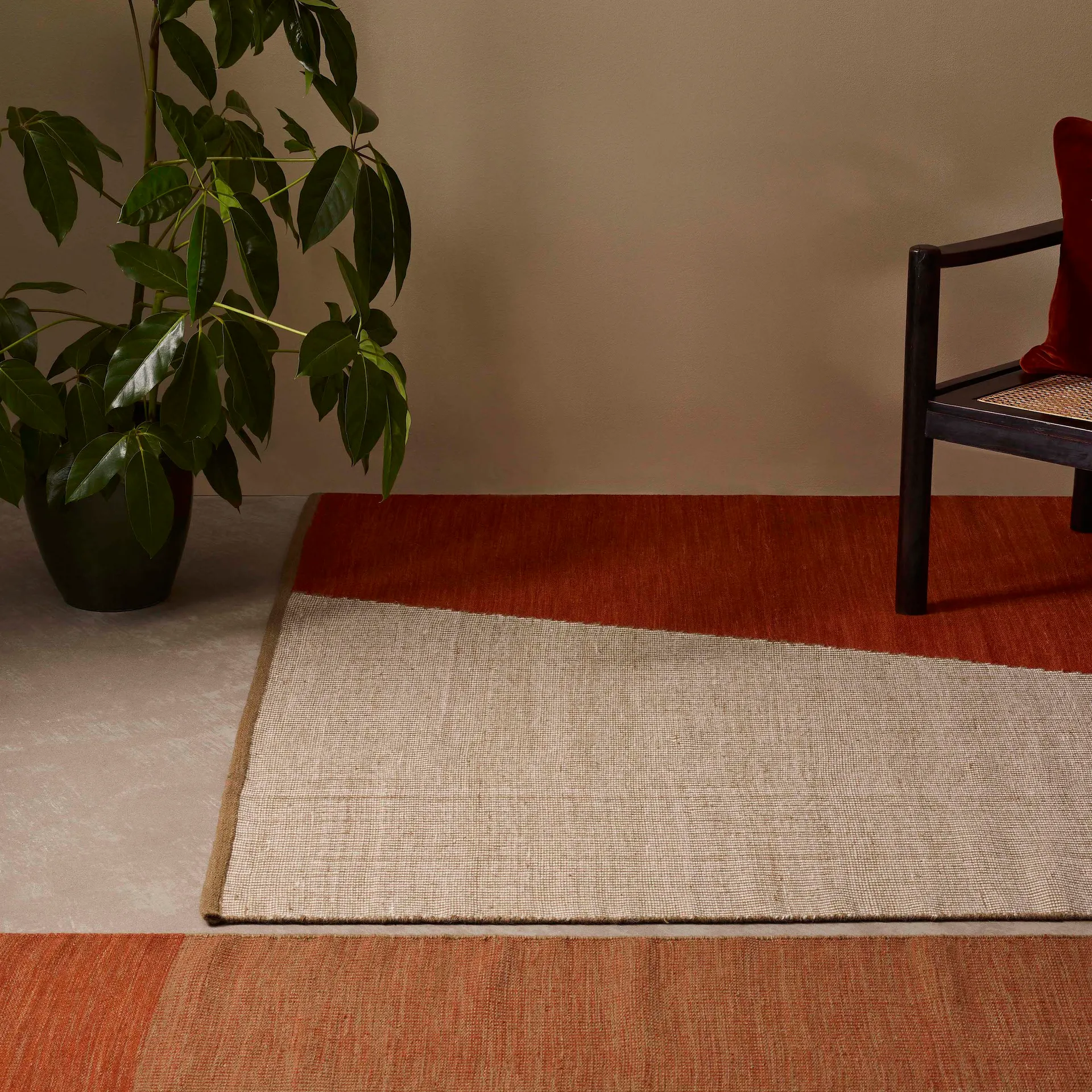 Tapis en laine Una 180x270cm, Rust-beige-Blanc cassé Chhatwal & Jonsson