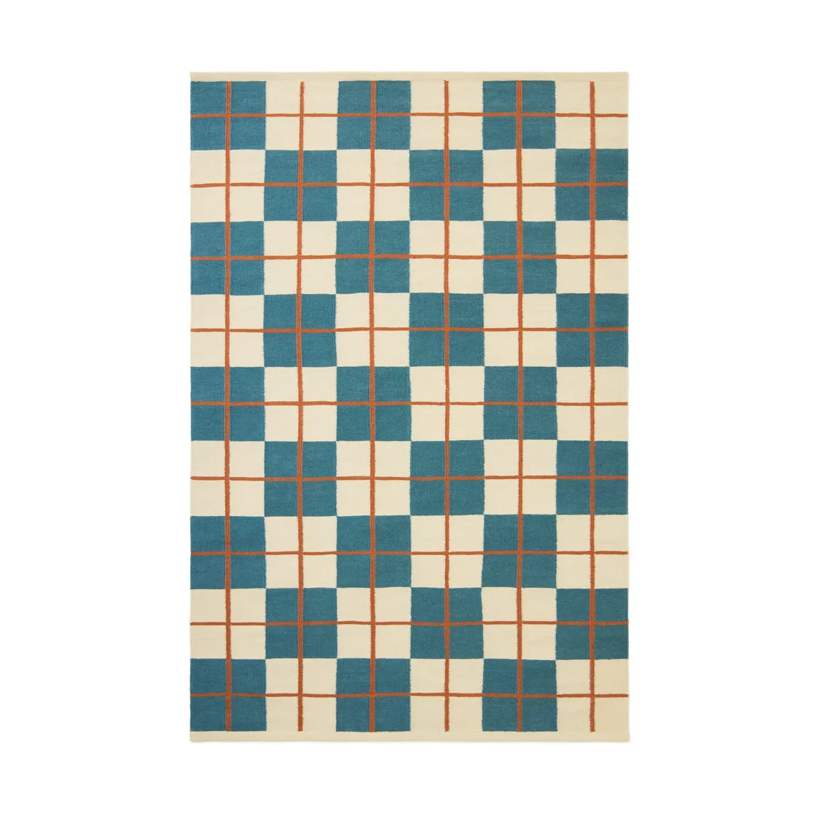 Tapis Haveli 180x270 cm, Heaven blue-light khaki-rust Chhatwal & Jonsson