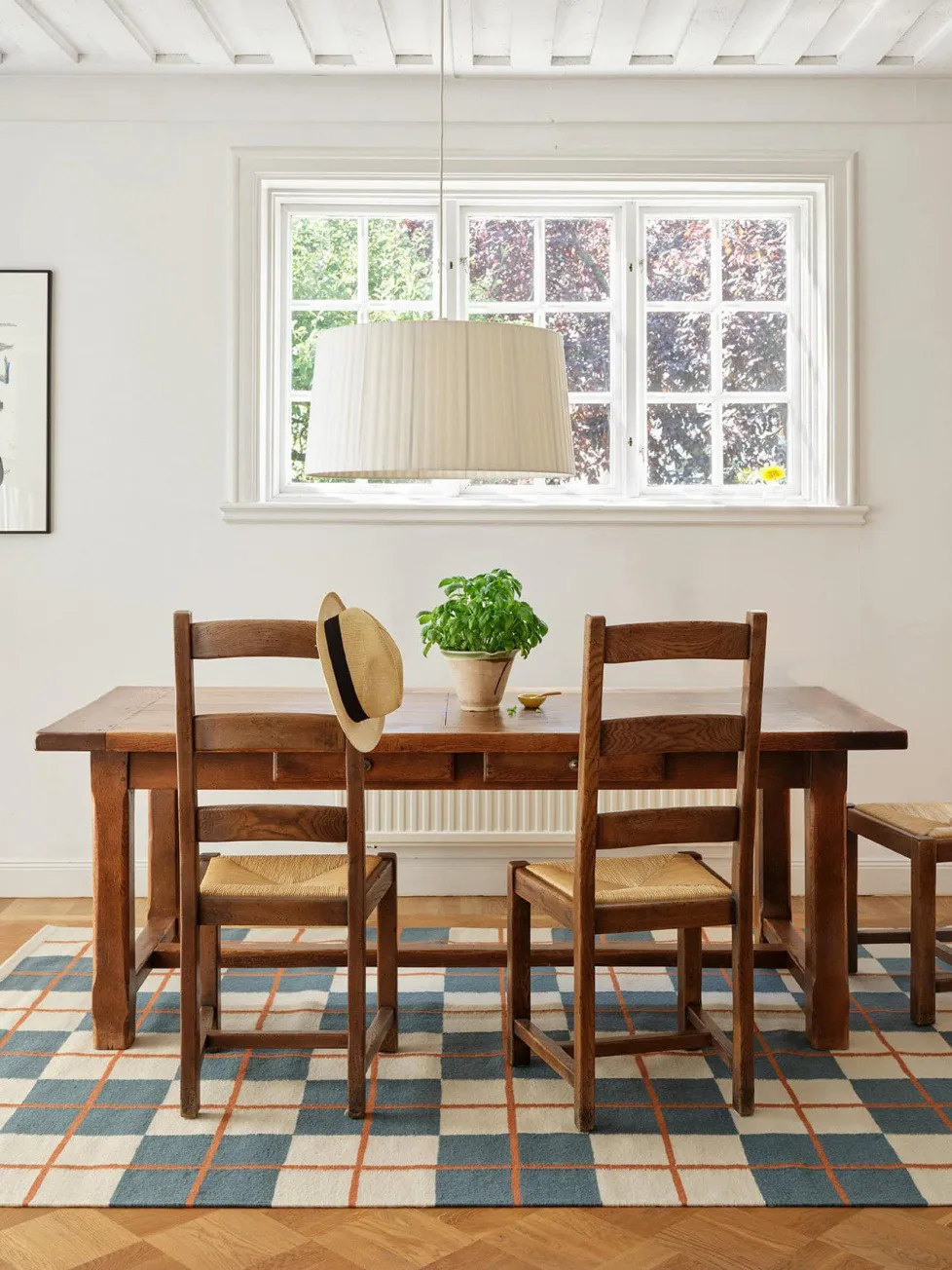 Tapis Haveli 180x270 cm, Heaven blue-light khaki-rust Chhatwal & Jonsson