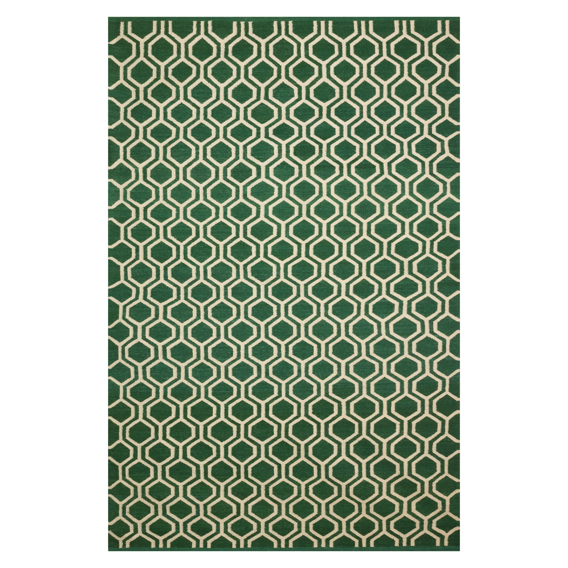 Tapis Varanasi 180 x 272 cm, Vert – blanc cassé Chhatwal & Jonsson