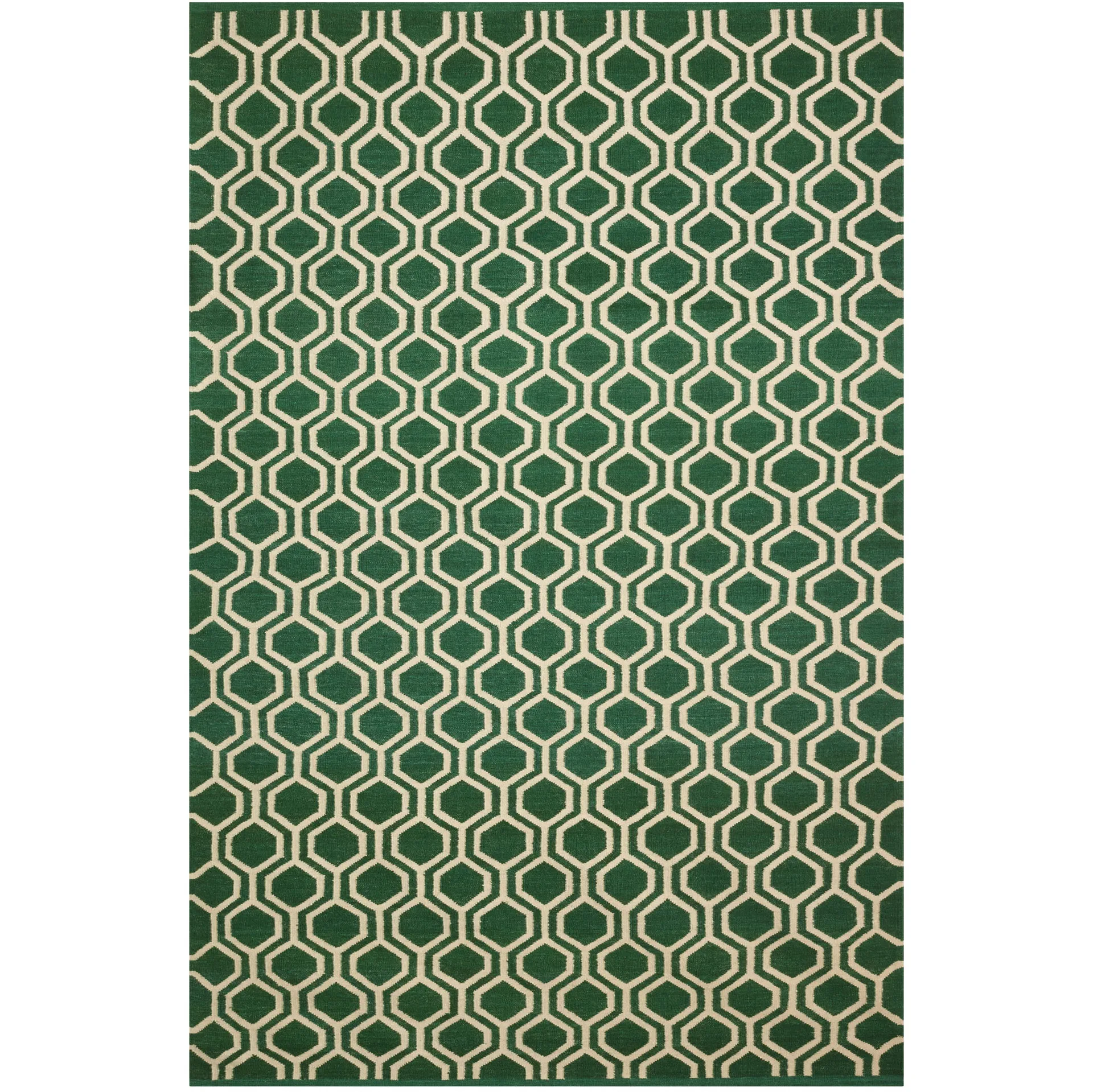 Tapis Varanasi 234x323 cm, Vert – blanc cassé Chhatwal & Jonsson