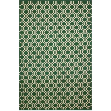 Tapis Varanasi 234x323 cm - Vert – blanc cassé - Chhatwal & Jonsson