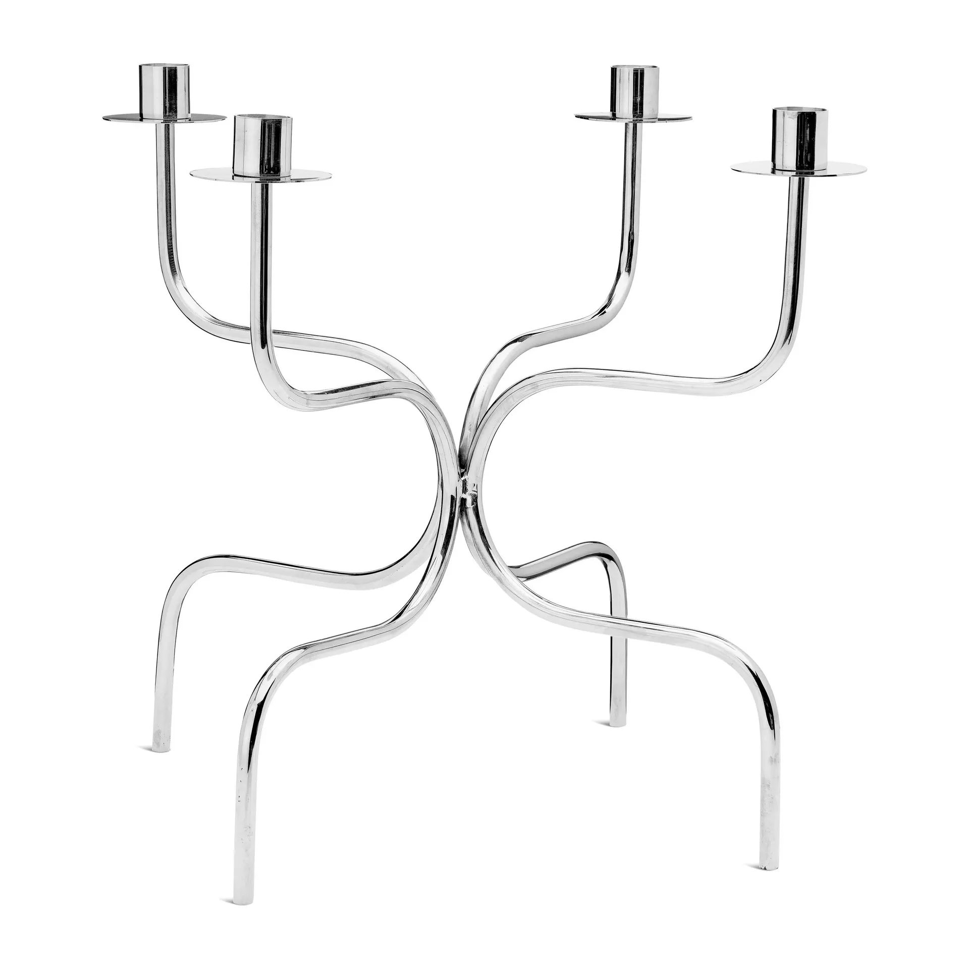 Bougeoir candelabra quartet, Laiton nickelé Classic Collection