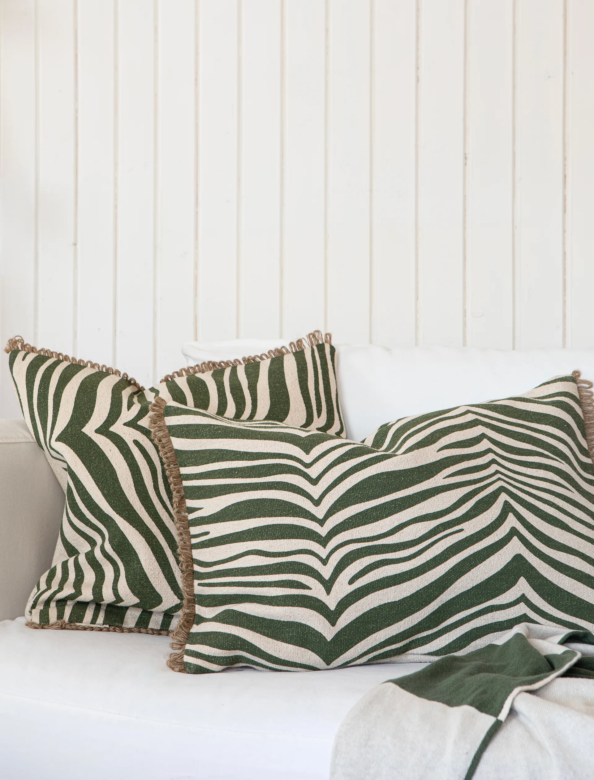 Coussin Zebra 40x60 cm, Vert Classic Collection