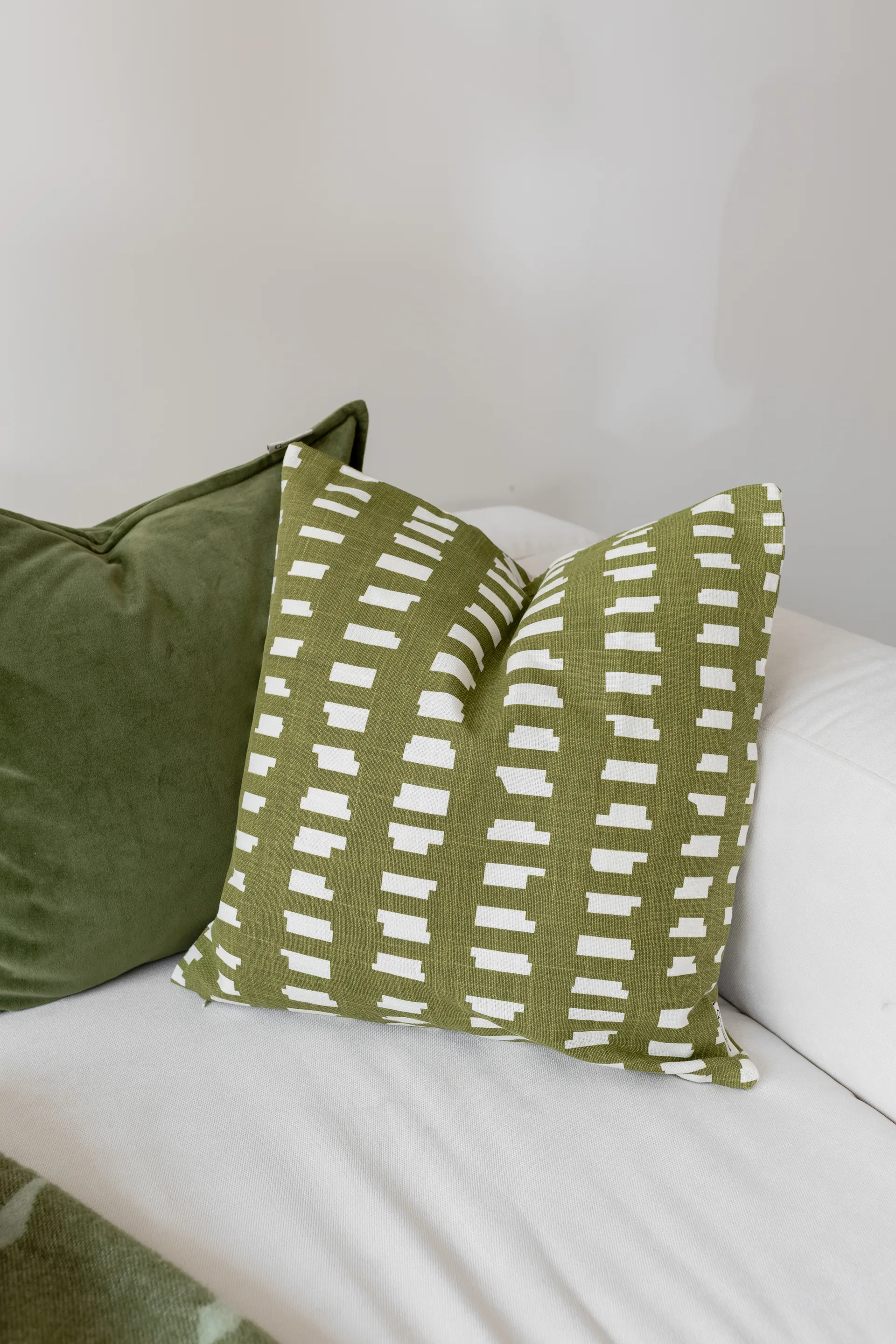 Housse de coussin Ikat Block 50x50 cm, Vert Classic Collection