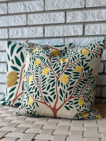 Housse de coussin Lemon garden 50x50 cm - Mörkgrön - Classic Collection