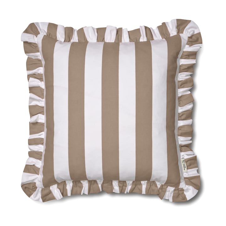 Housse de coussin Ruffle Stripes 50x50 cm - Beige - Classic Collection
