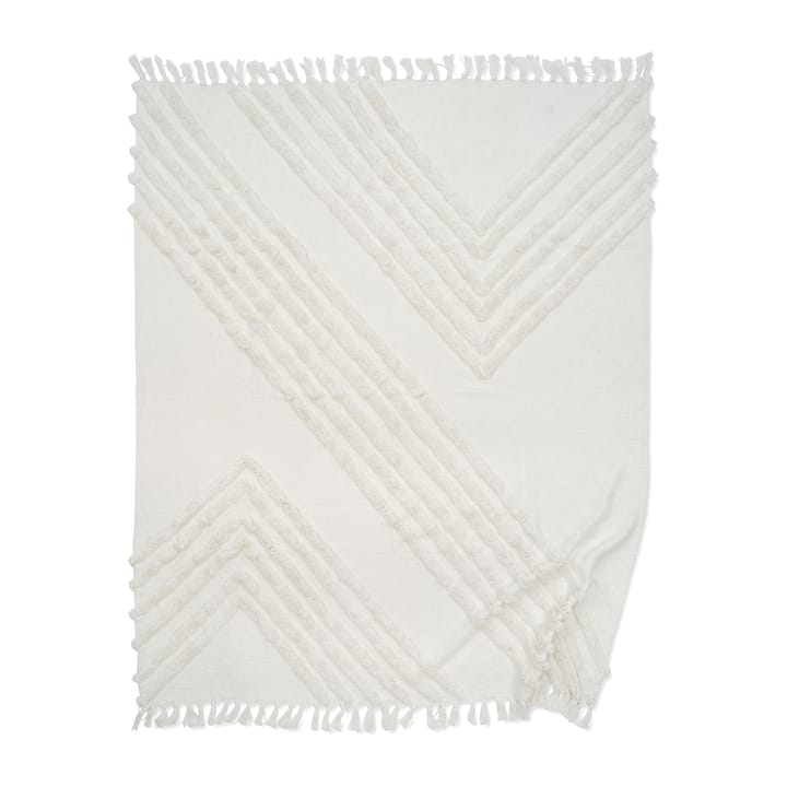 Plaid en coton Edge 130x170 cm - Blanc - Classic Collection