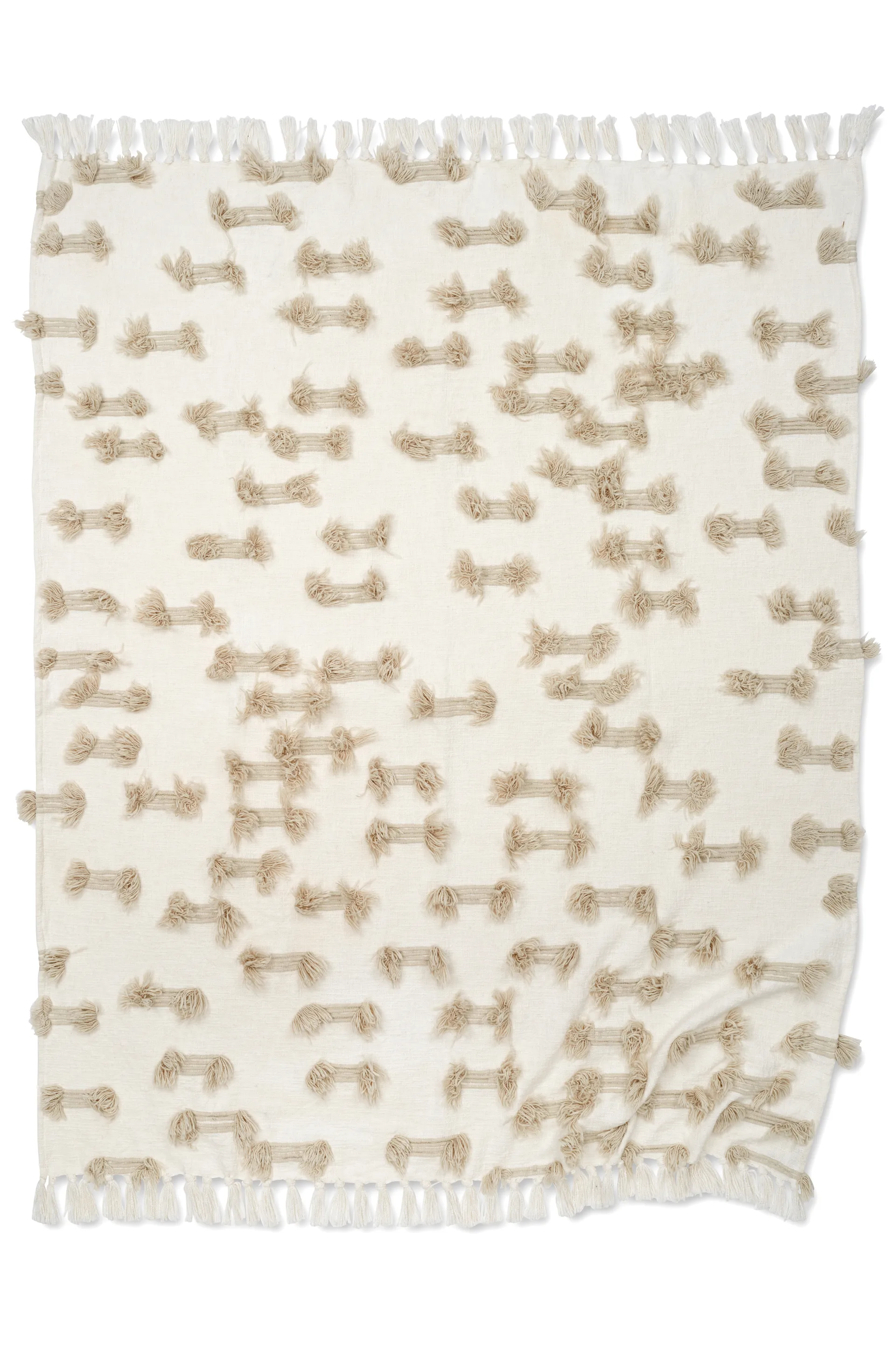 Plaid en coton Rope 130x170 cm, Bouleau Classic Collection