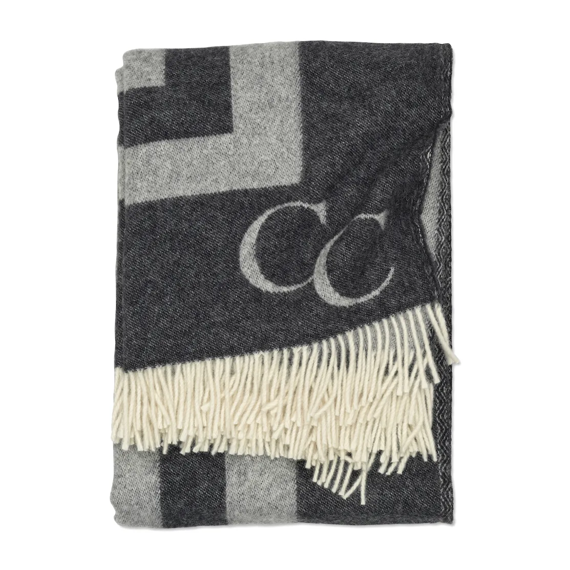 Plaid en laine Monogram 130x200 cm, Noir Classic Collection