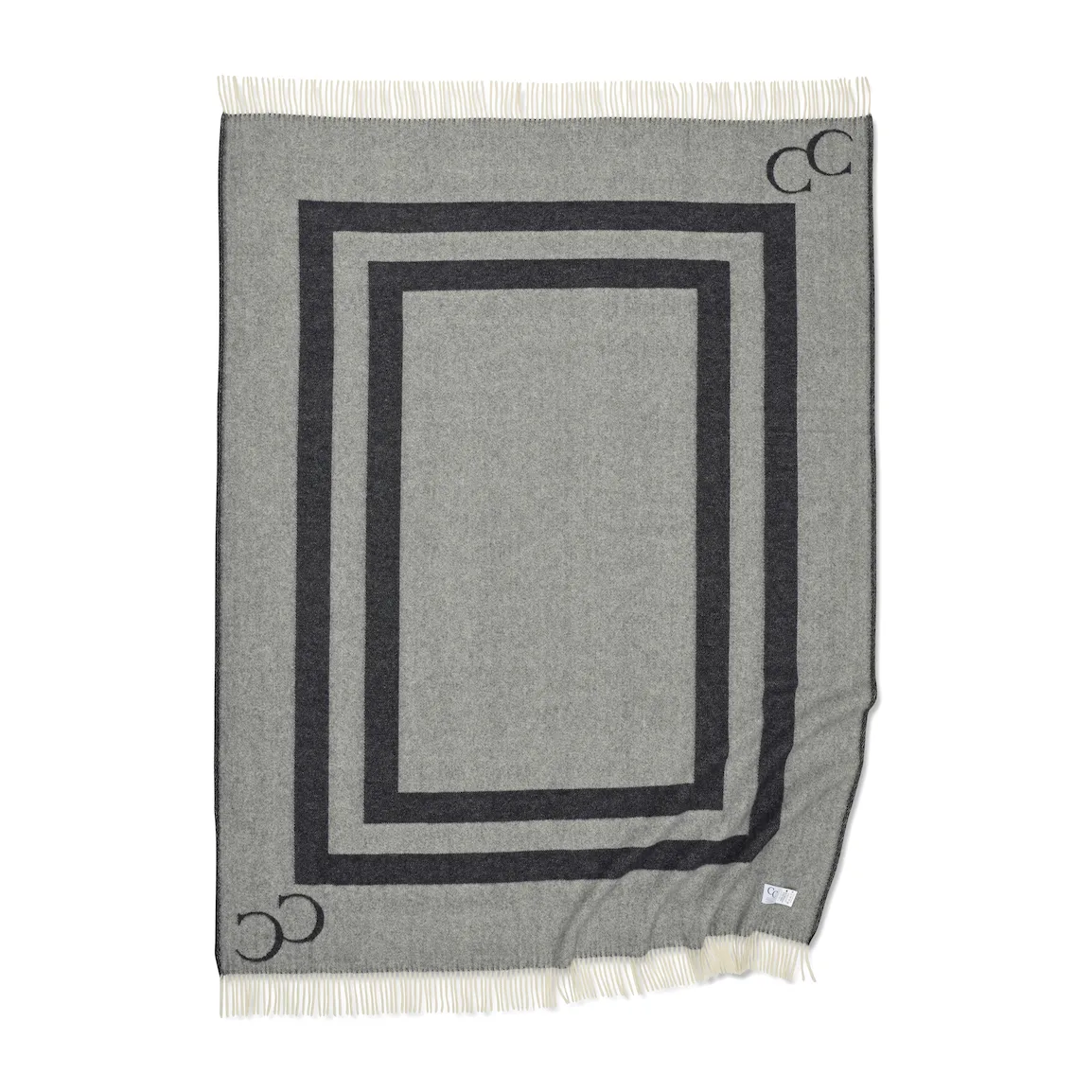 Plaid en laine Monogram 130x200 cm, Noir Classic Collection