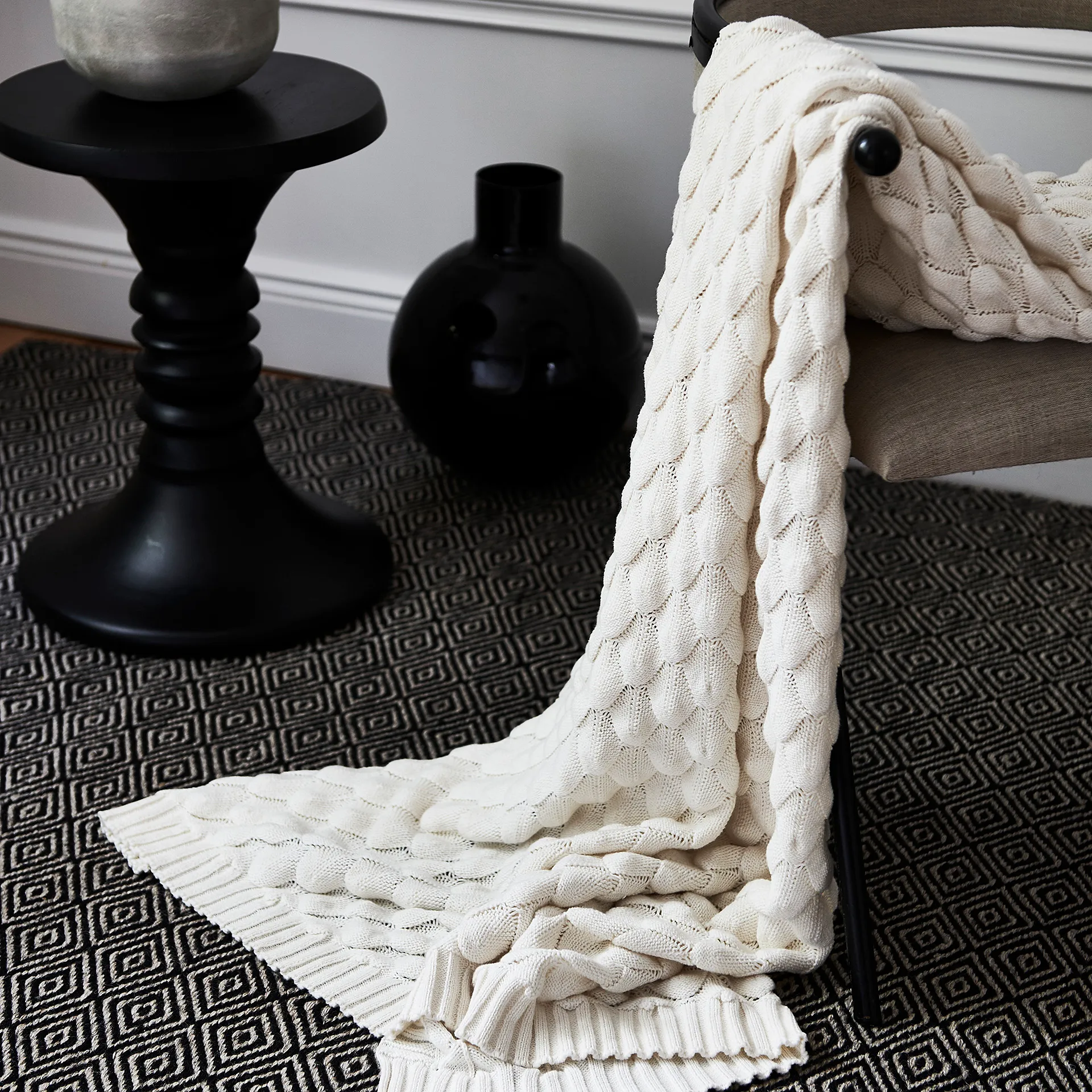 Plaid Gems 130 x 170cm, Blanc Classic Collection