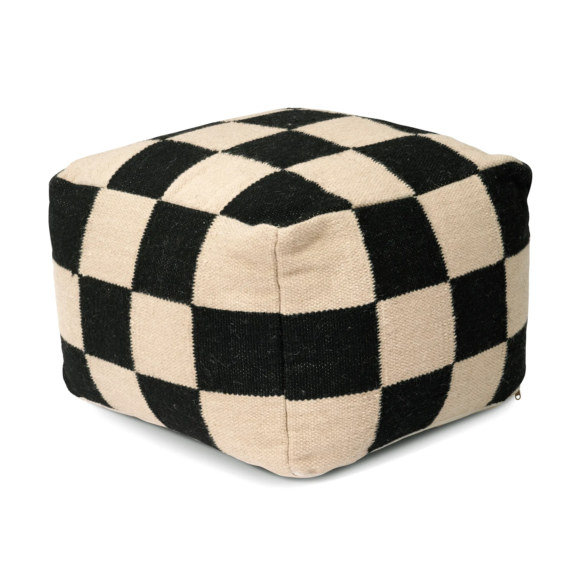 Pouf Square 50x50 cm, Noir-naturel Classic Collection