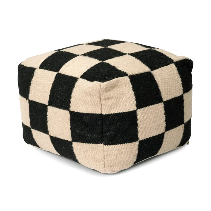 Pouf Square 50x50 cm - Noir-naturel - Classic Collection