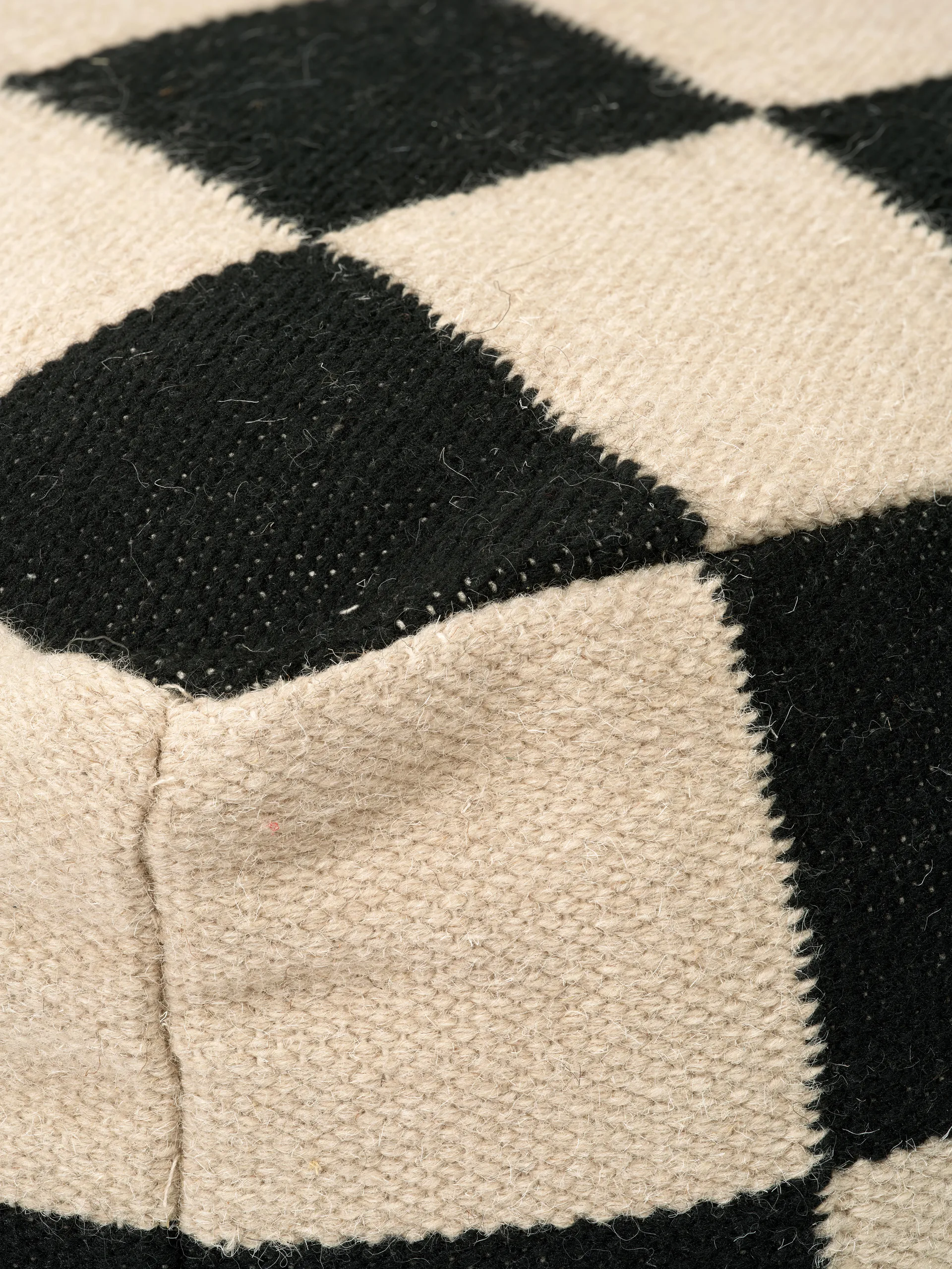 Pouf Square 50x50 cm, Noir-naturel Classic Collection