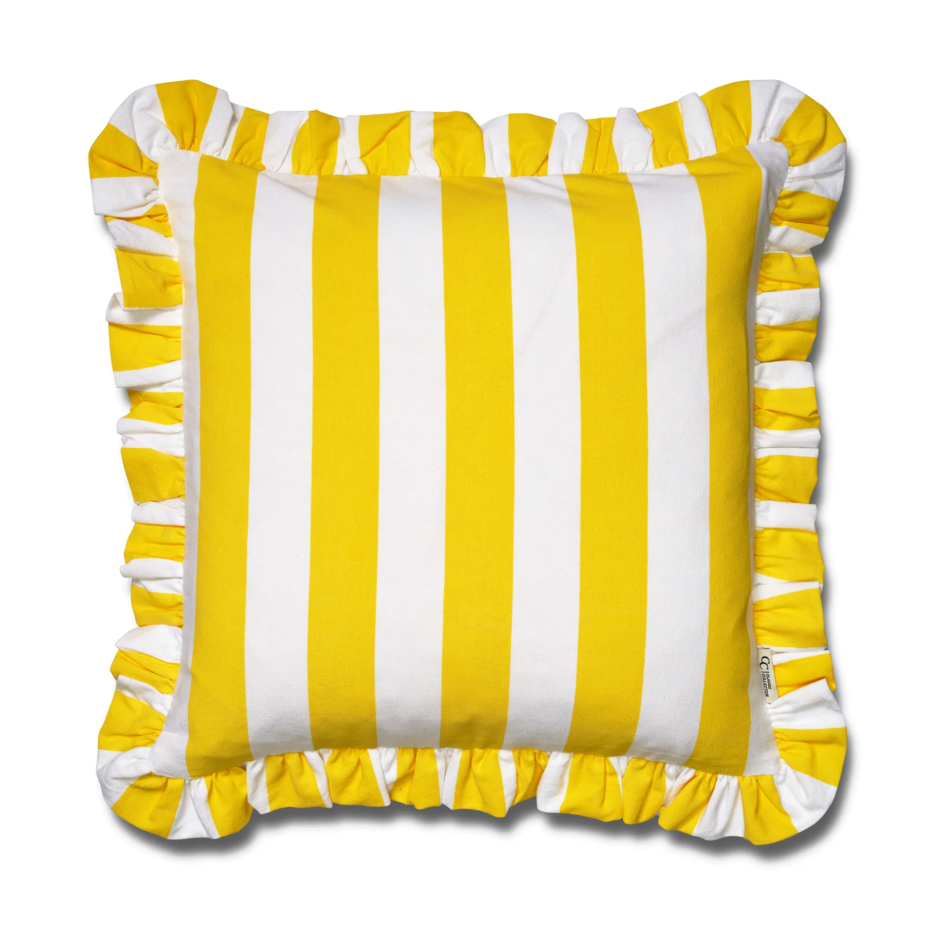 Ruffle Stripes housse de coussin 50x50 cm, Yellow Classic Collection