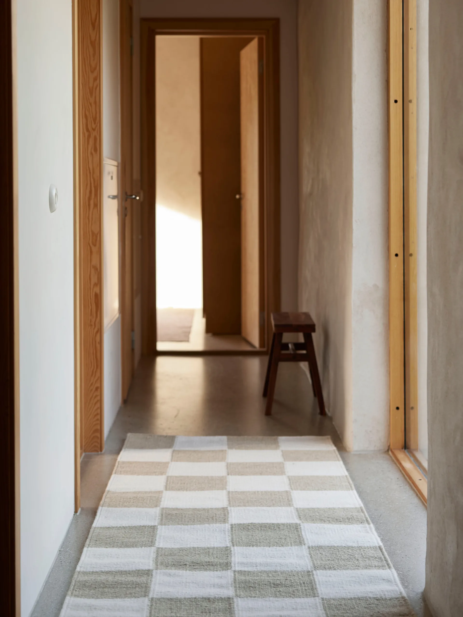 Tapis de couloir Square, Blanc-naturel, 80x200 cm Classic Collection