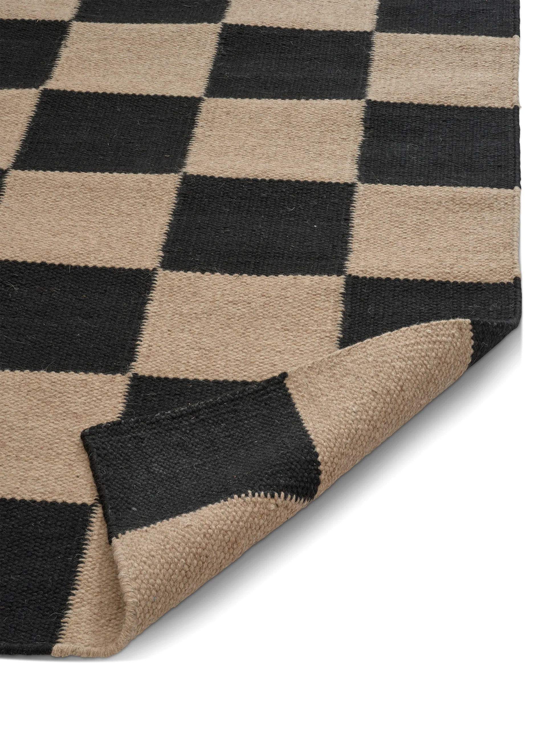 Tapis de couloir Square, Noir-naturel, 80x240 cm Classic Collection