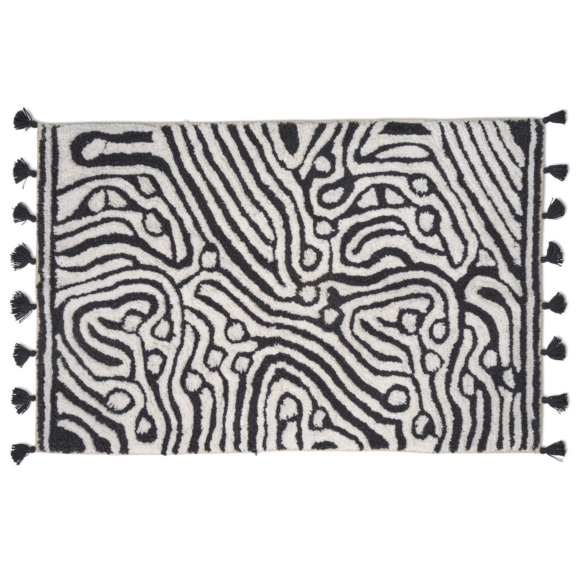 Tapis de salle de bain Maze 60x90 cm, Noir-blanc Classic Collection