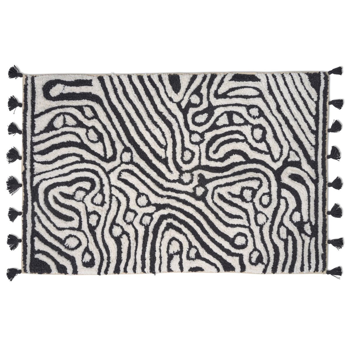 Classic Collection Tapis de salle de bain Maze 60x90 cm Noir-blanc