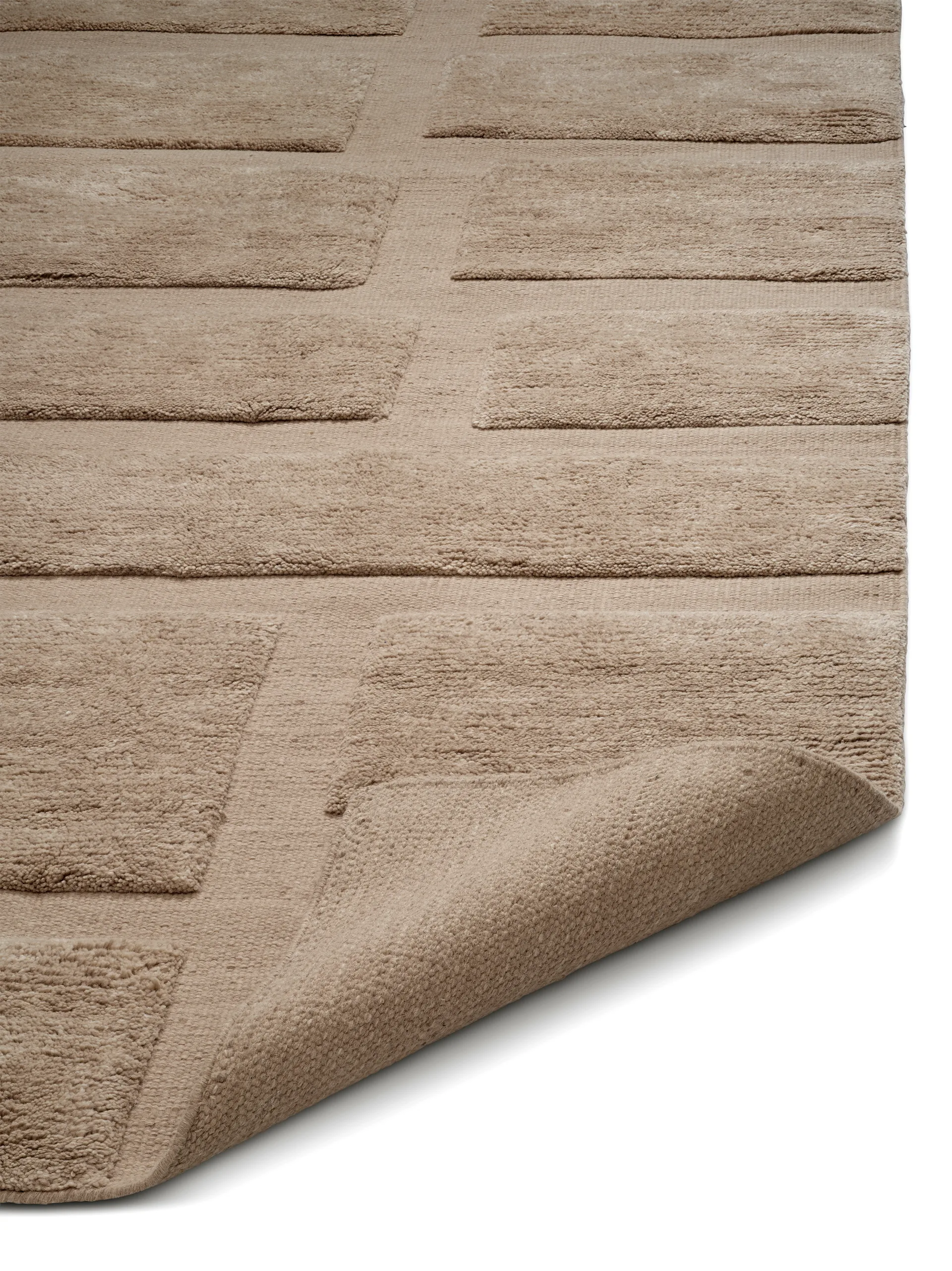 Tapis en laine Bricks 200x300 cm, Beige Classic Collection