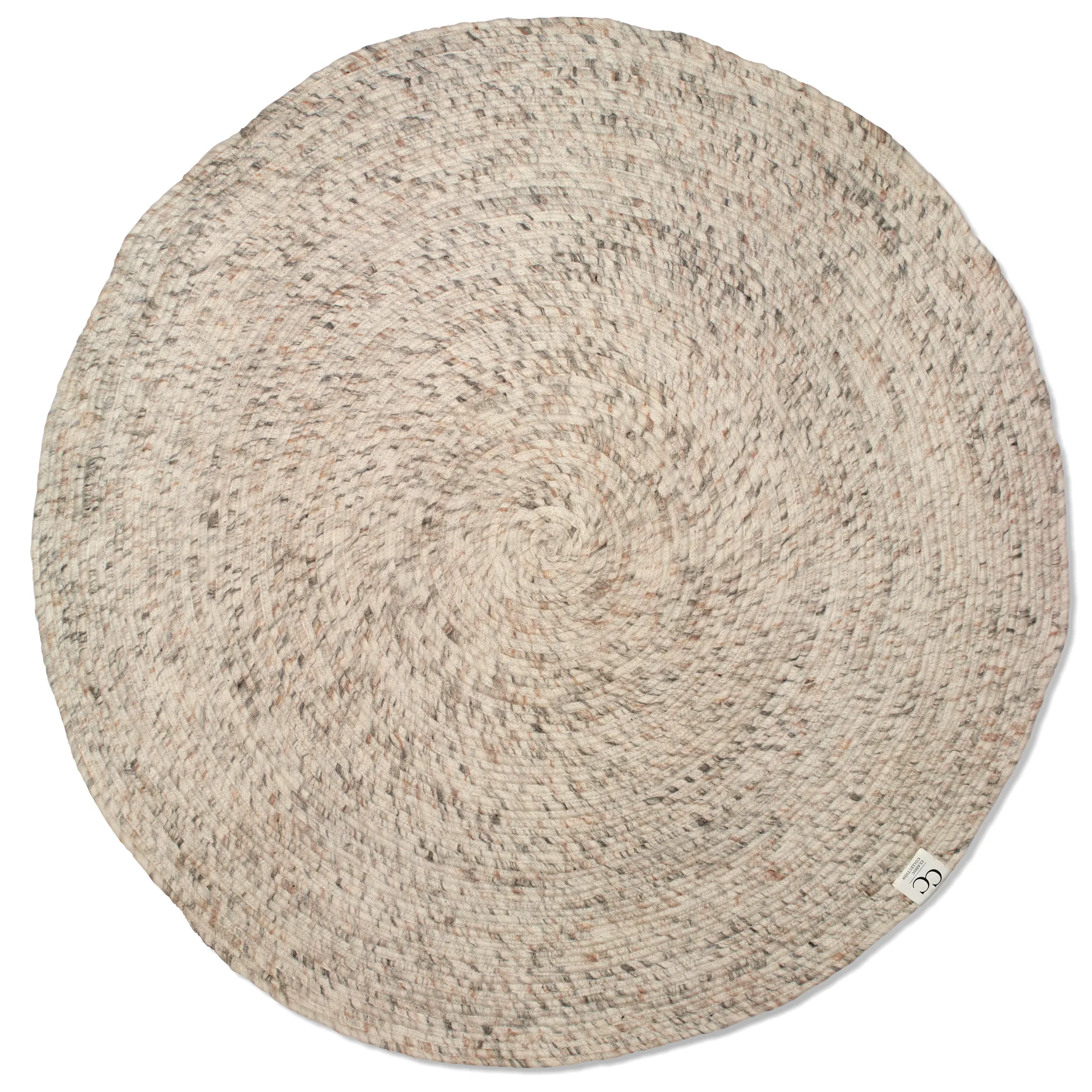 Tapis en laine rond Merino Ø160 cm, Beige Classic Collection