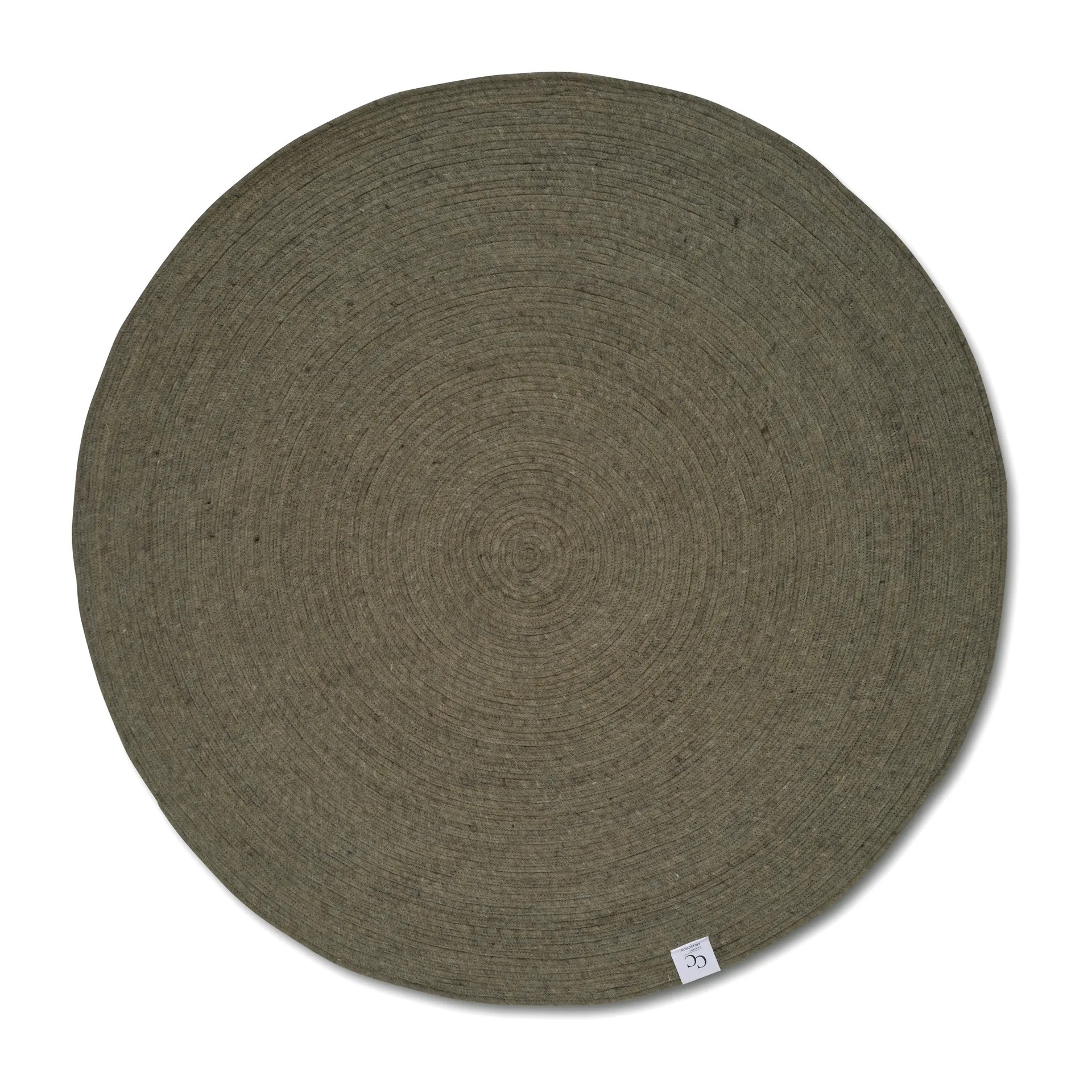 Tapis en laine rond Merino Ø160 cm, Dark green Classic Collection