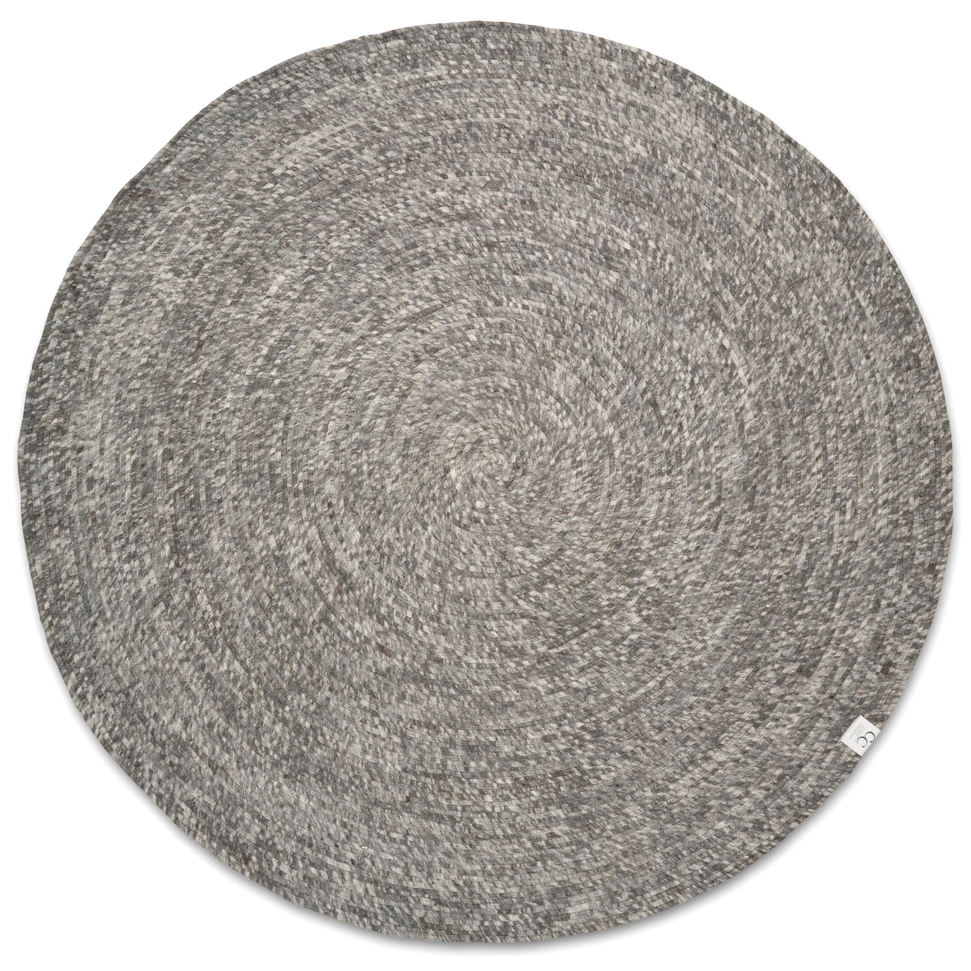 Tapis en laine rond Merino Ø160 cm, Gris Classic Collection
