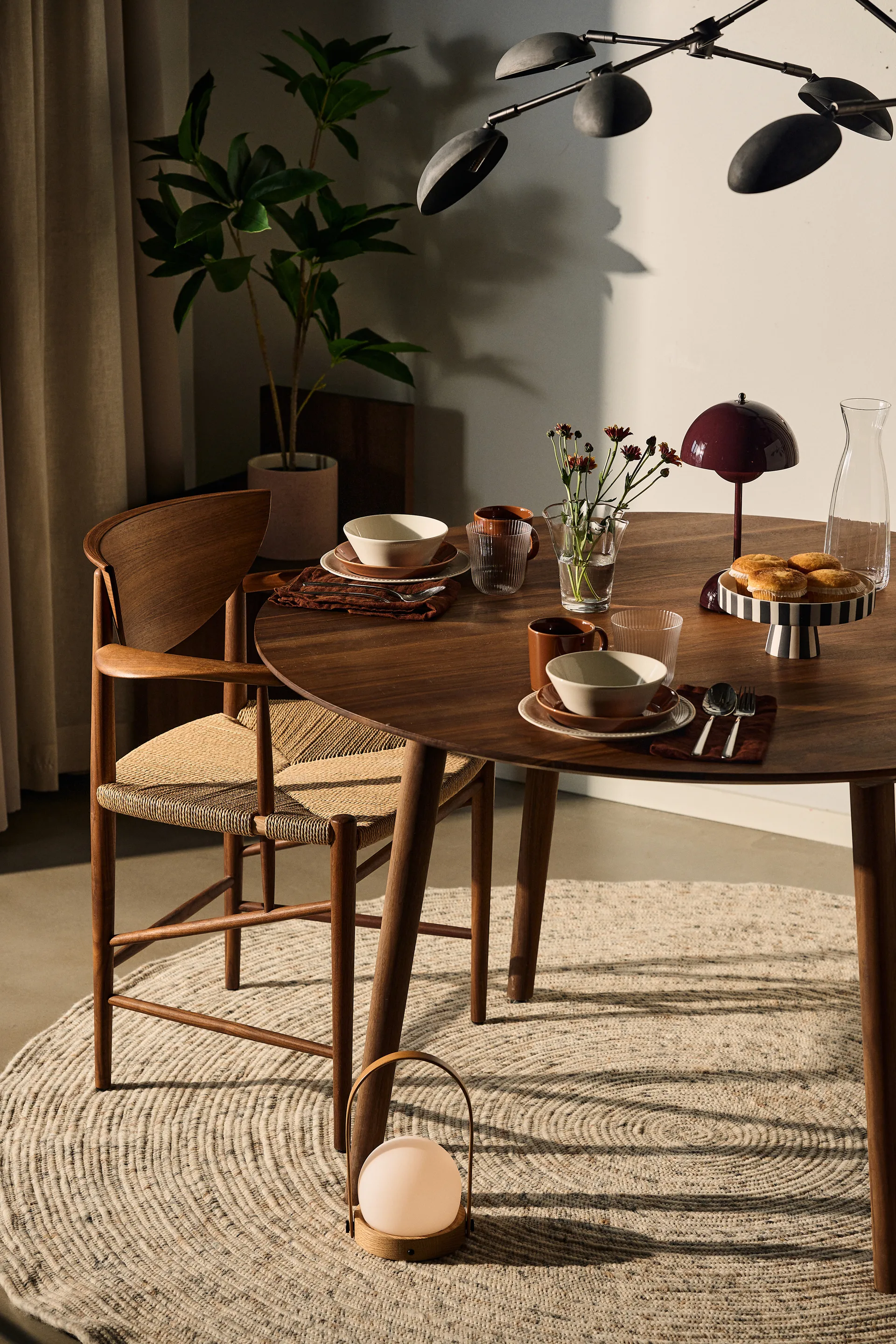 Tapis en laine rond Merino Ø200 cm, Beige Classic Collection