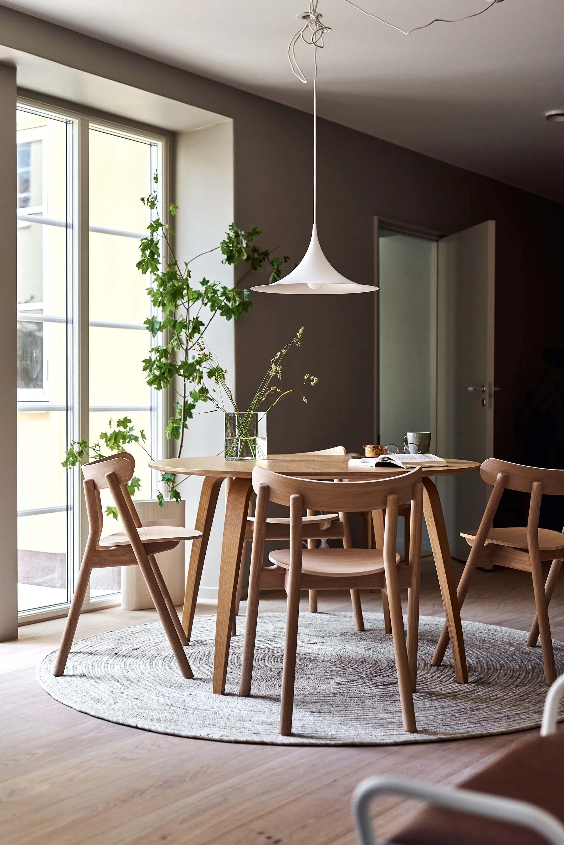 Tapis en laine rond Merino Ø200 cm, Beige Classic Collection