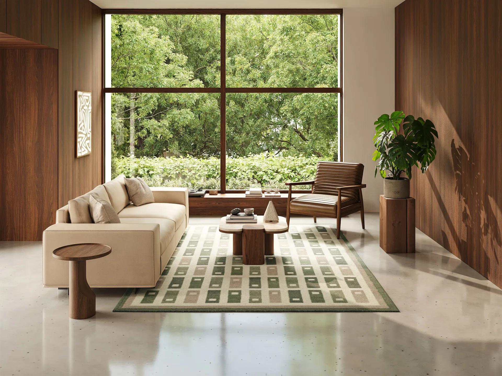 Tapis Fyrbo, Vert, 170x230 cm Classic Collection