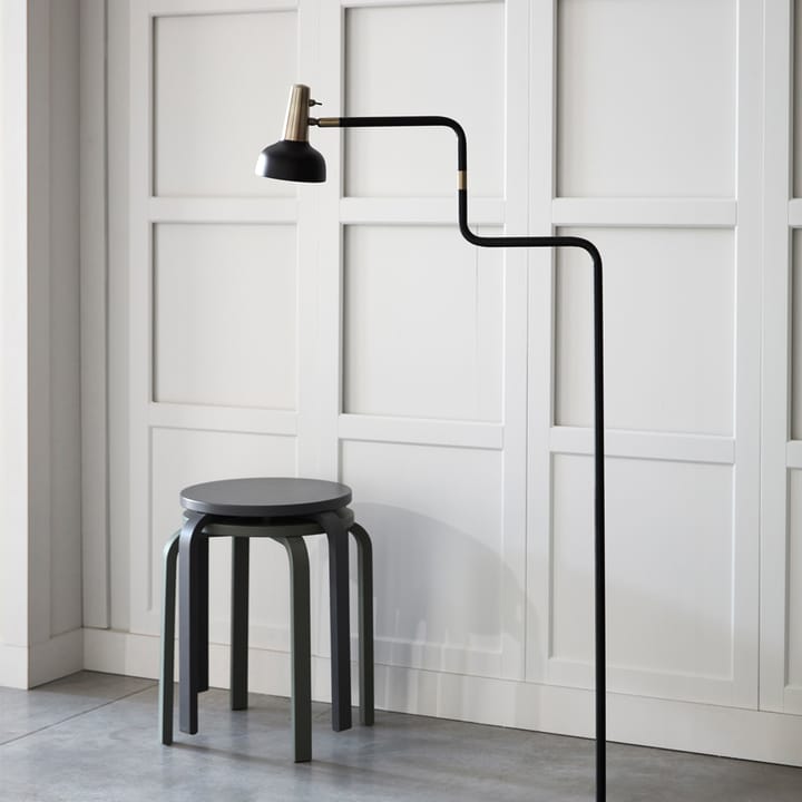 Lampadaire Ray, noir, détails en nickel CO Bankeryd